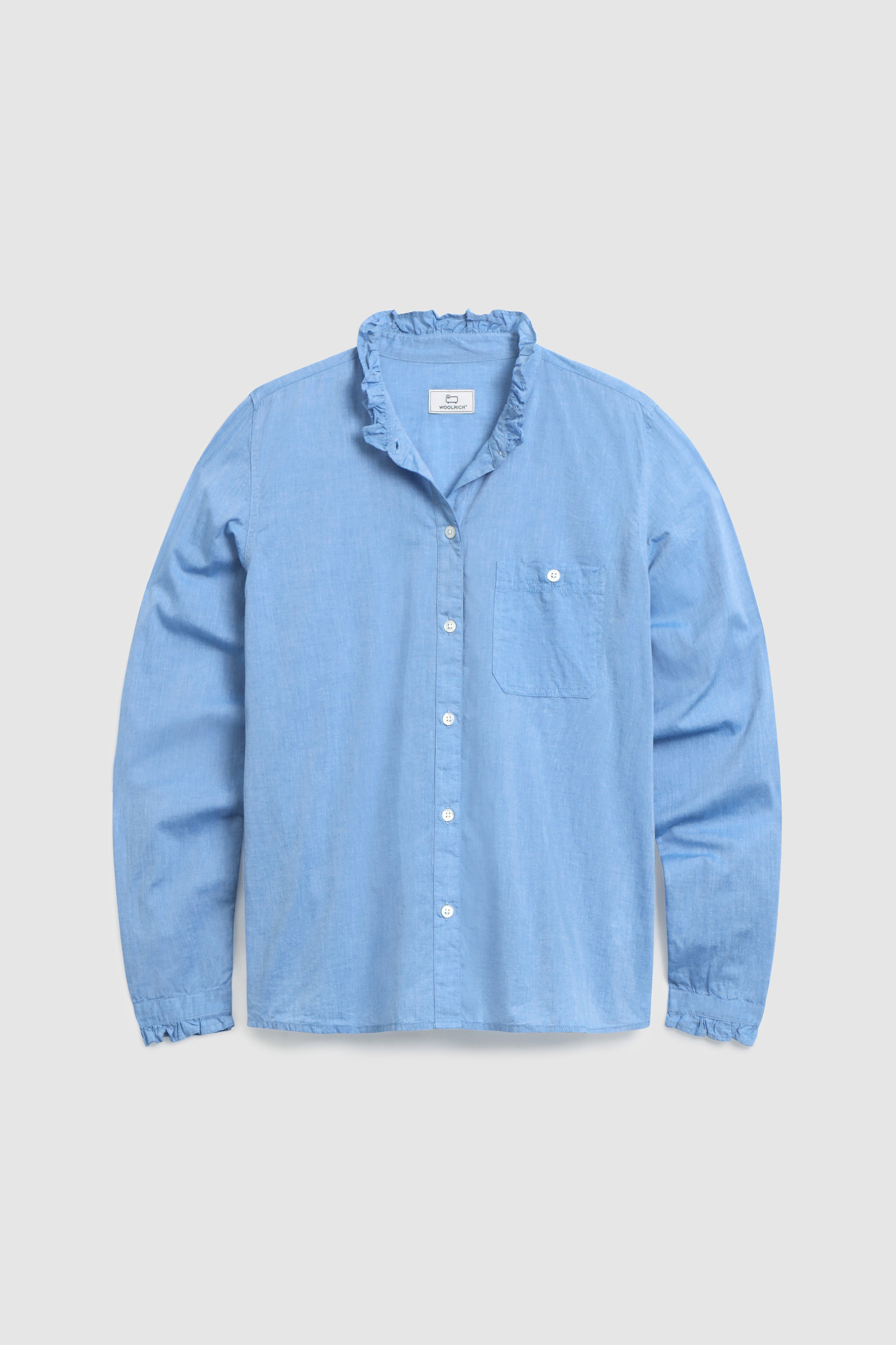 Chambray Shirt with Ruffle Trims Blue photo 4 | Woolrich