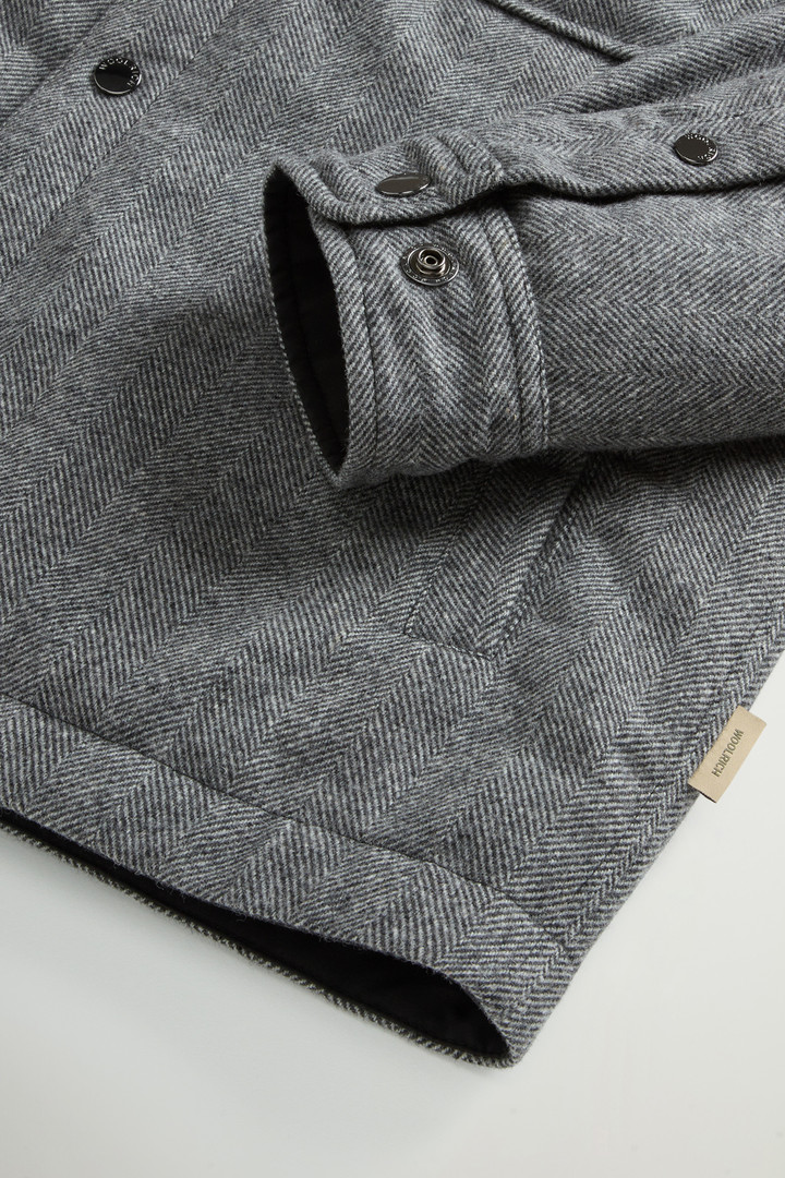 Surchemise Alaskan Check en laine italienne mélangée recyclée Gris tourterelle photo 7 | Woolrich