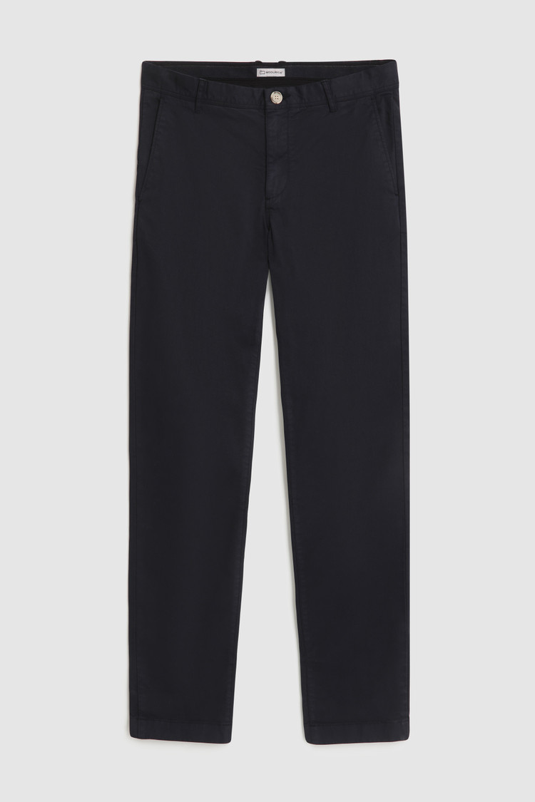 Pantaloni chino in cotone tinto in capo elasticizzato