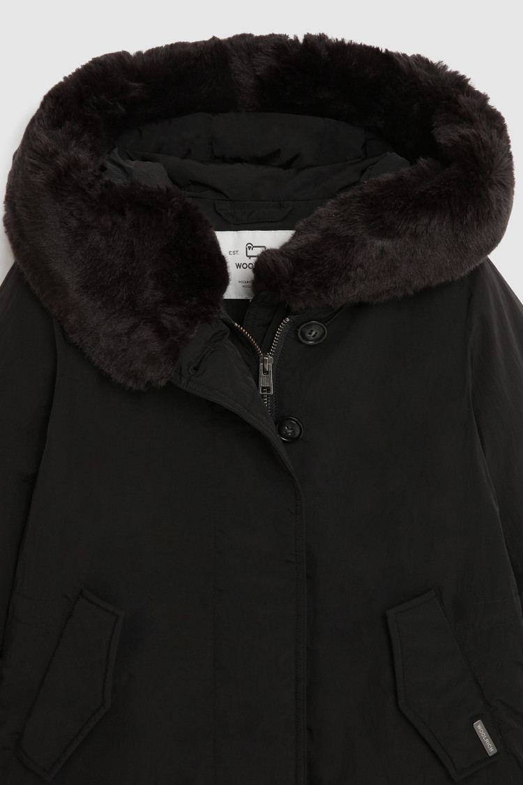 Girl's Literary Sleek Parka with faux fur