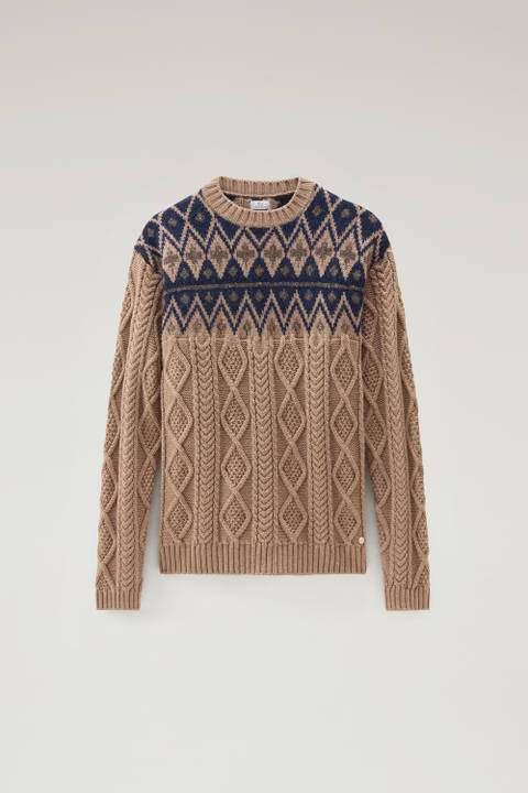 Fair Isle Pullover in Wool Blend Brown photo 2 | Woolrich