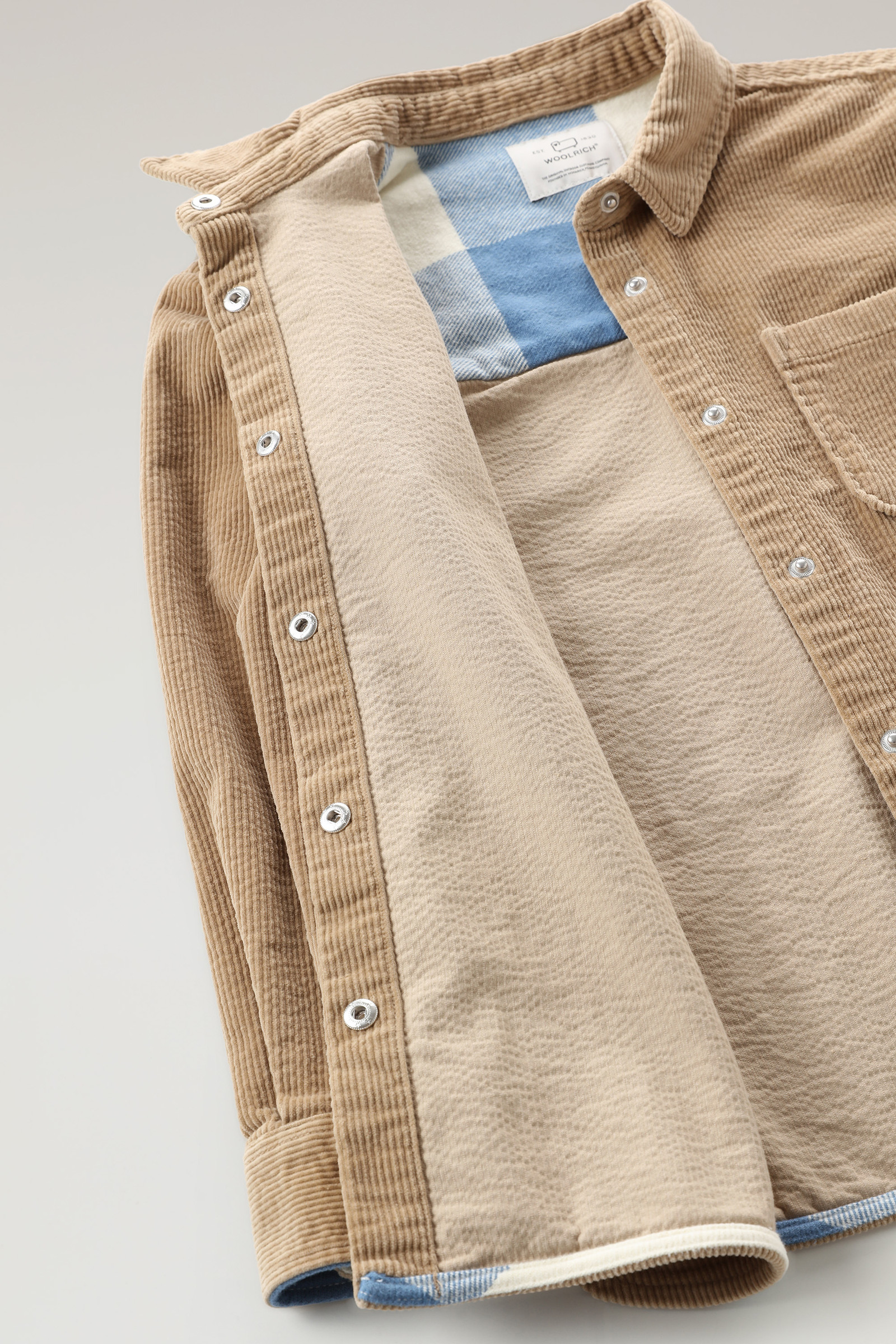 Veste chemise pour fille en velours Khaki photo 5 | Woolrich