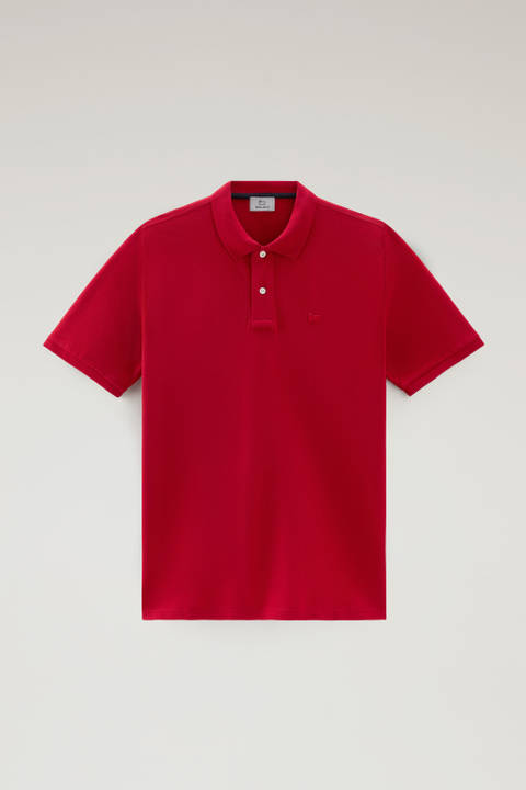 Piquet Polo Shirt in Pure Cotton Red photo 2 | Woolrich