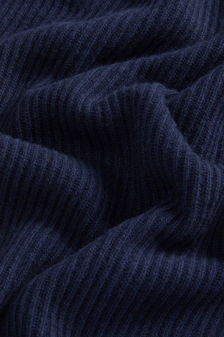 Half-Zipper Turtleneck Sweater in Wool and Cashmere Blend Blue photo 6 | Woolrich