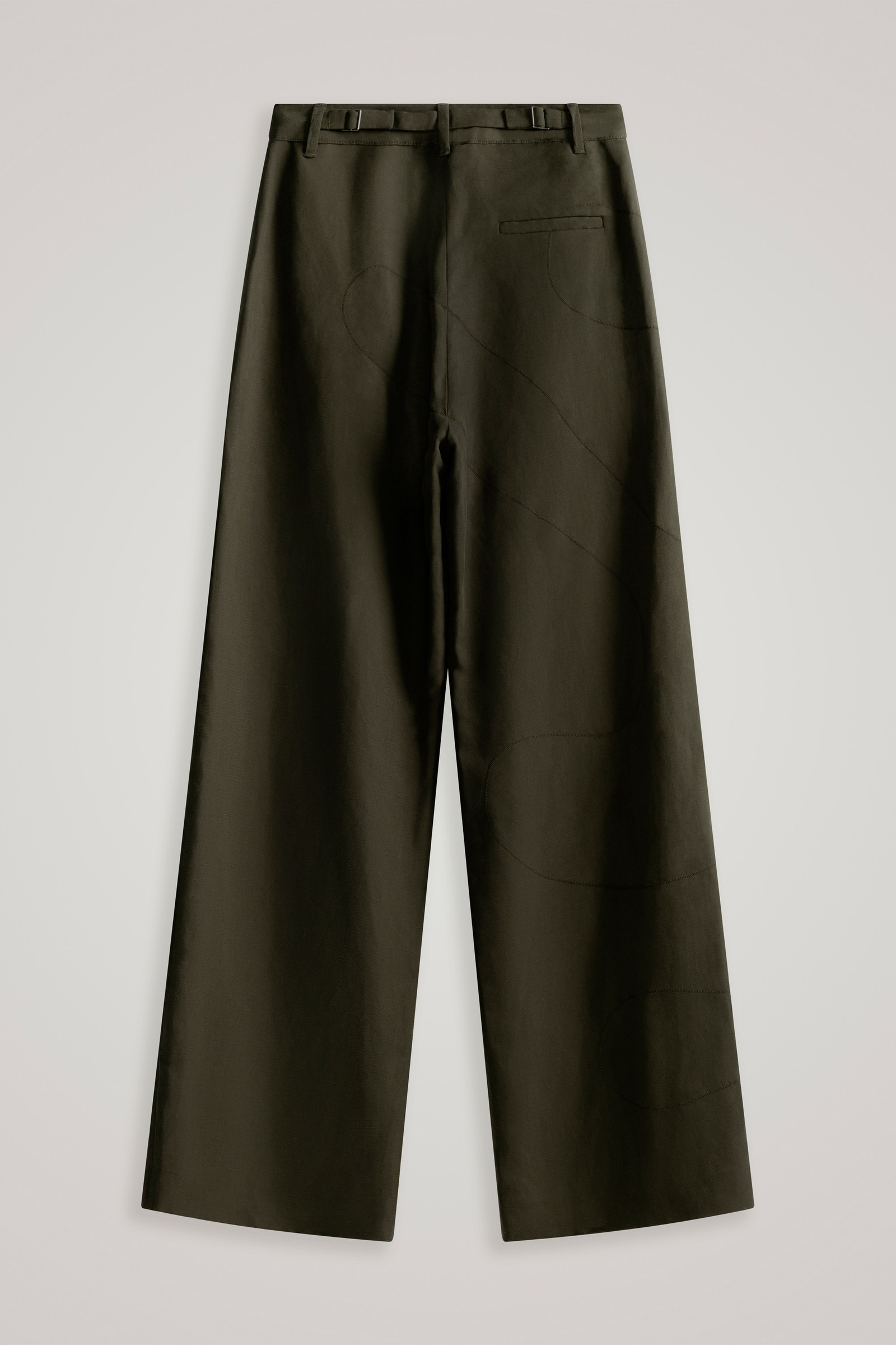 Pantalones de pernera ancha, de mezcla de lino, y con bordados de Daniëlle Cathari / Woolrich verde photo 7 | Woolrich