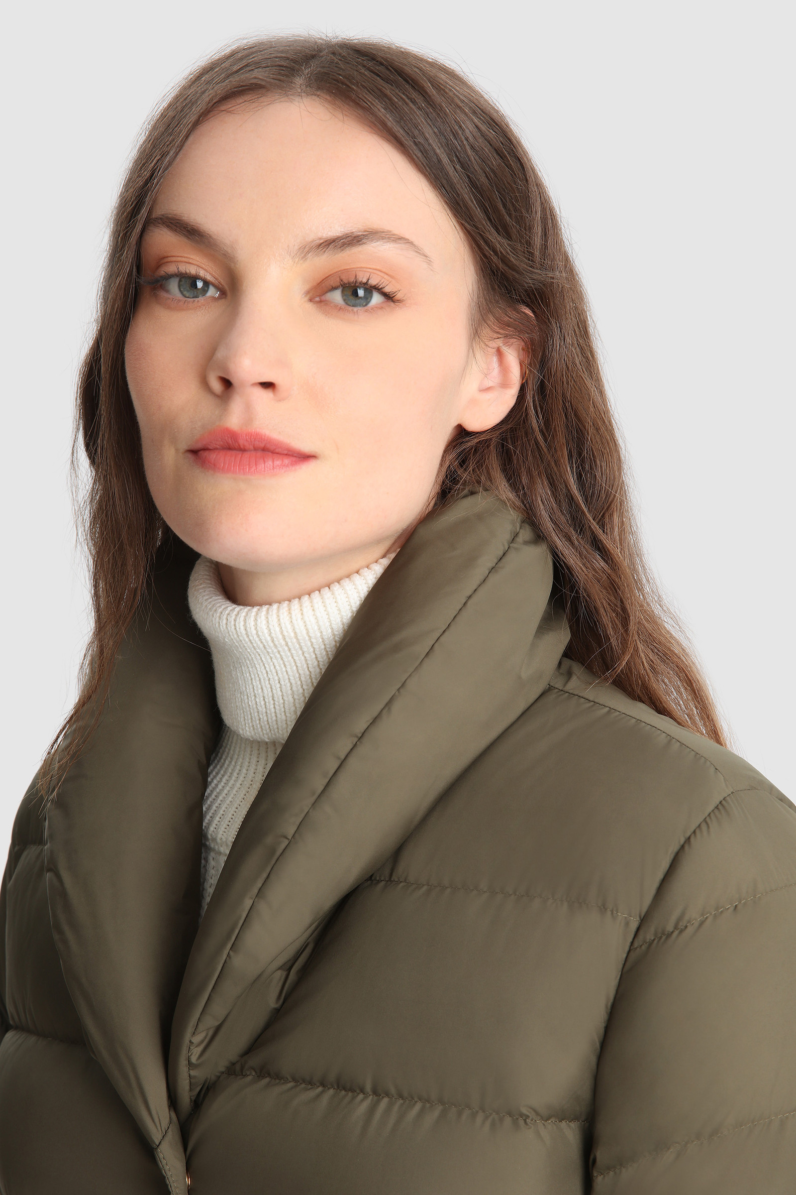 Ellis long Coat with horizontal quilting