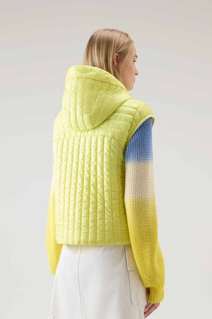 Quilted Hooded Vest in Recycled Pertex Quantum Yellow photo 3 | Woolrich