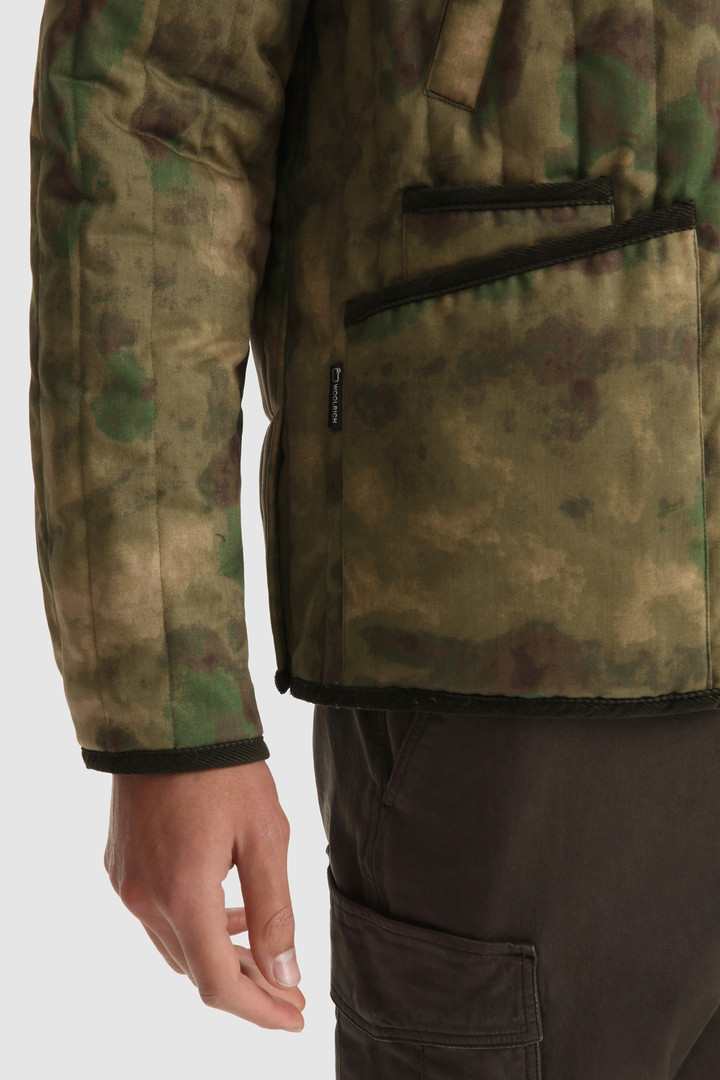 Men's British Millerain waxed camo Overshirt Green | Woolrich