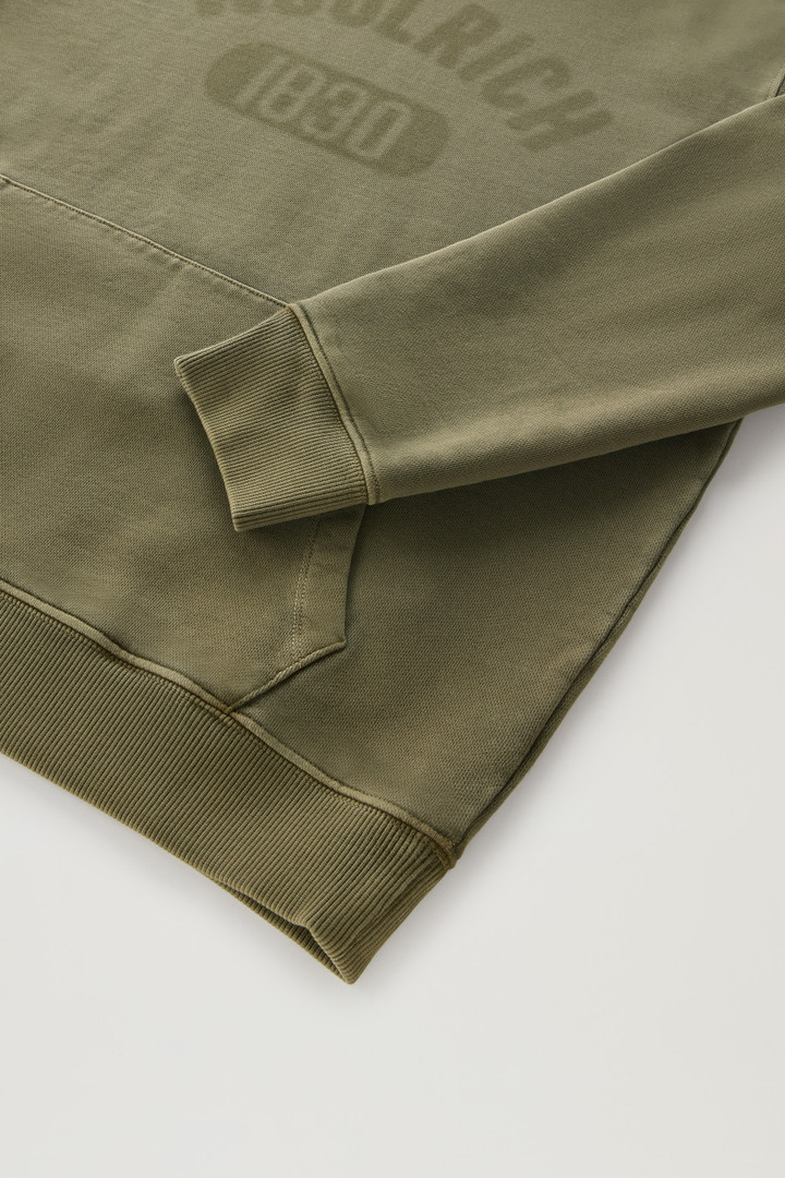 Sweat-shirt à capuche 1830 en pur coton Vert photo 7 | Woolrich