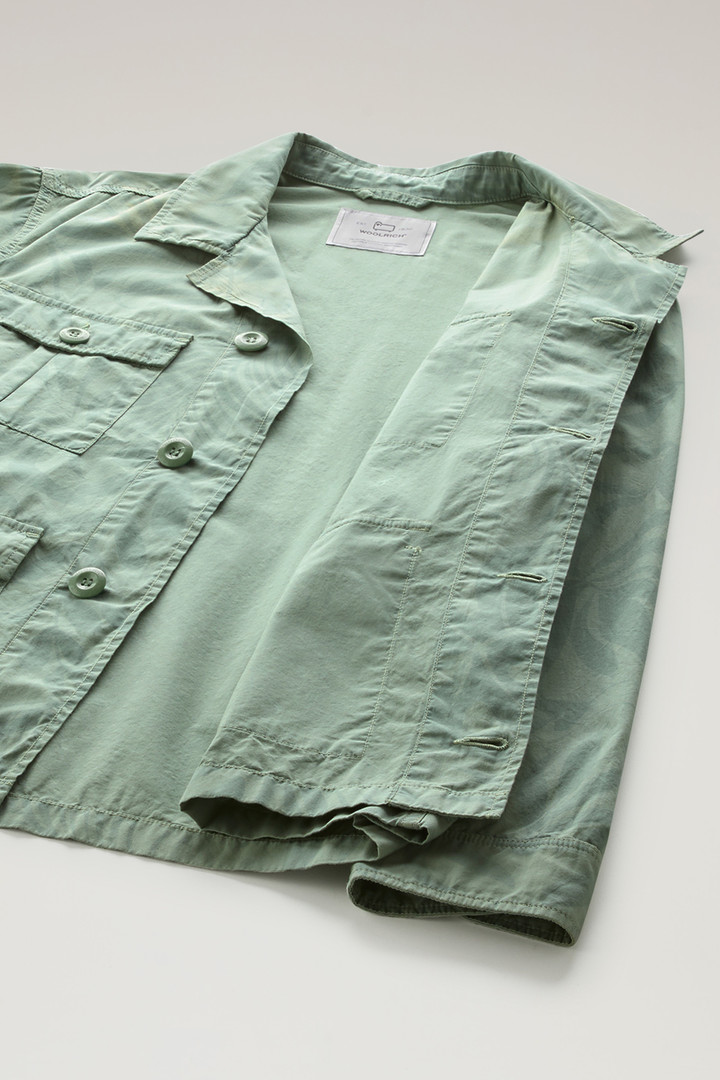 Shirt Jacket in Pure Cotton Printed Poplin Green photo 8 | Woolrich