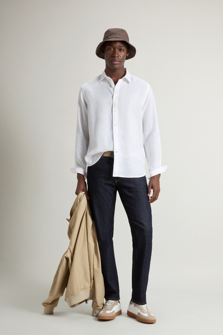 Garment-Dyed Pure Linen Shirt White photo 2 | Woolrich