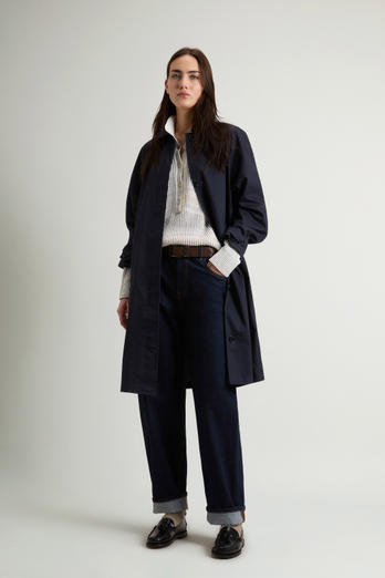 Trench Coat in Pure Cotton Blue photo 1 | Woolrich