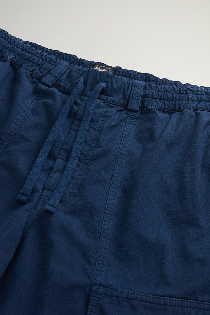 Garment-Dyed Pure Cotton Ripstop Shorts by Todd Snyder Blue photo 5 | Woolrich