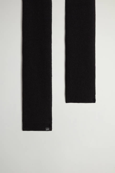 Écharpe en laine vierge Mérinos mélangée Noir photo 2 | Woolrich