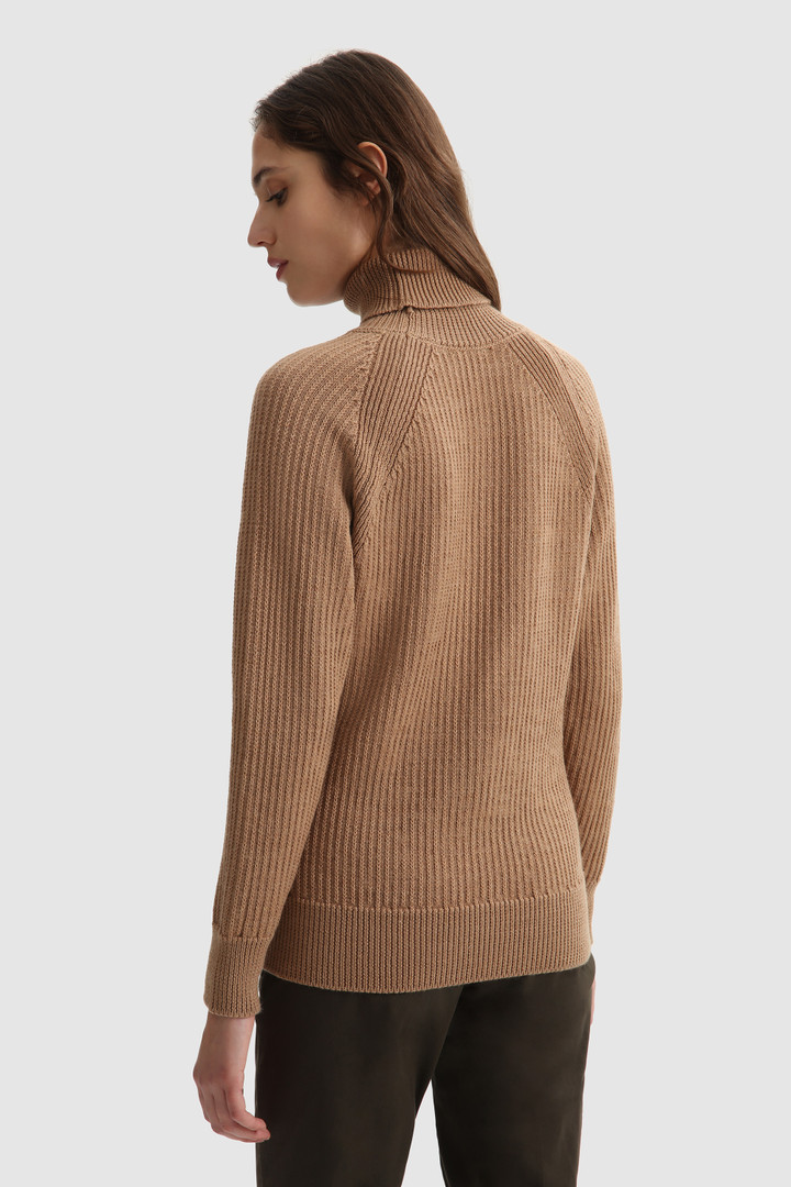 Ribbed Turtleneck Sweater in virgin merino wool
