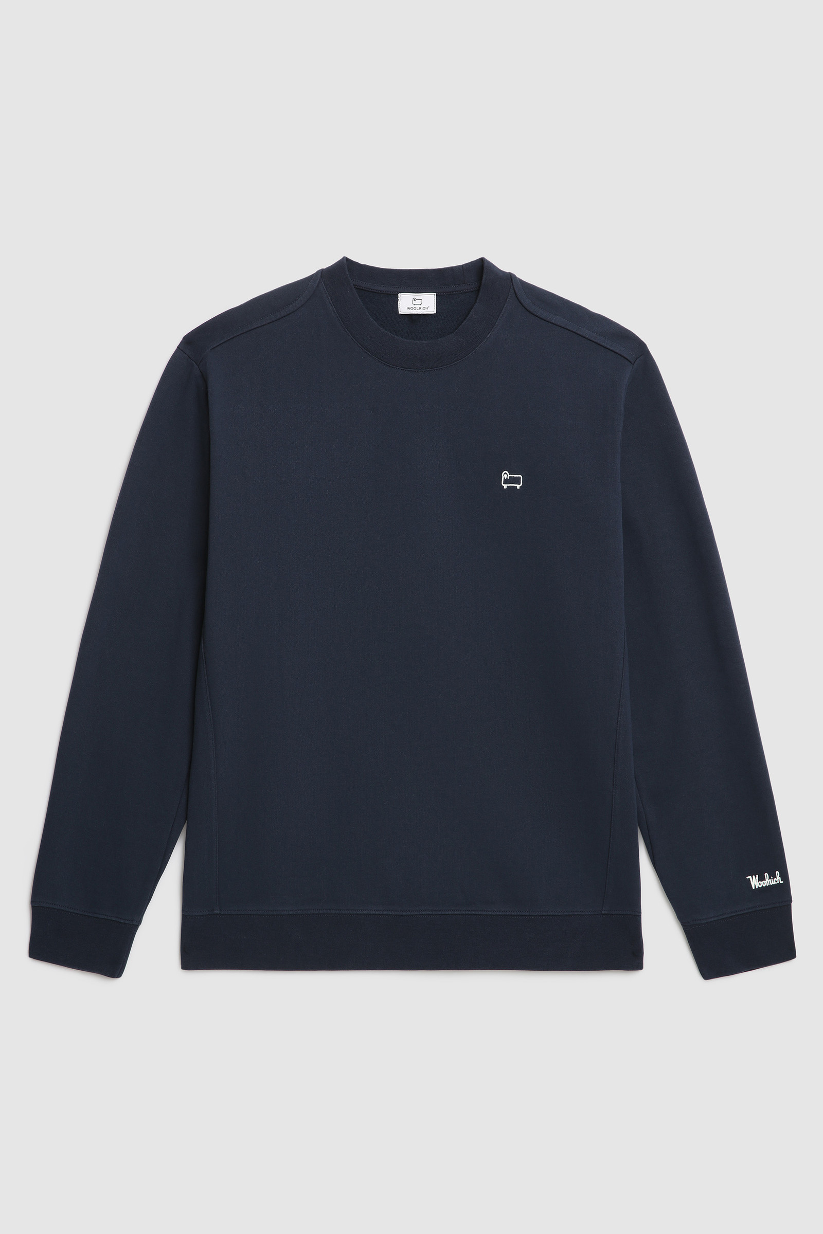 Amerikaanse sweater met ronde hals van geborsteld katoen