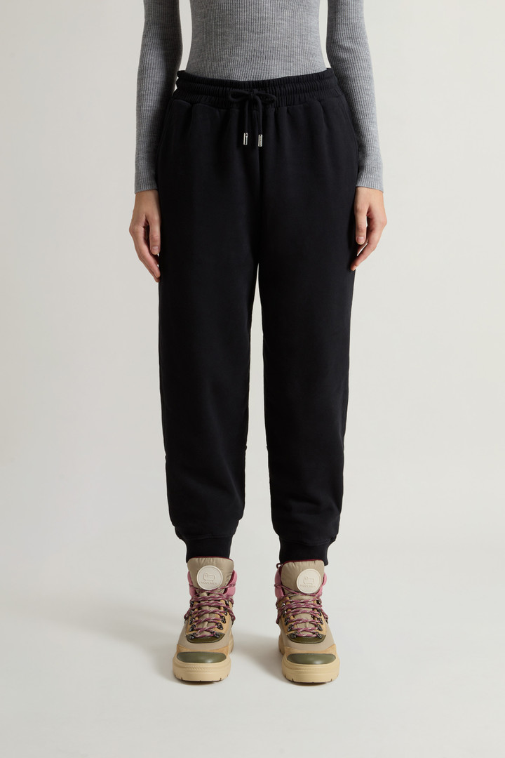 Pure Cotton Pants with Drawstring and Rear Pocket Black photo 2 | Woolrich