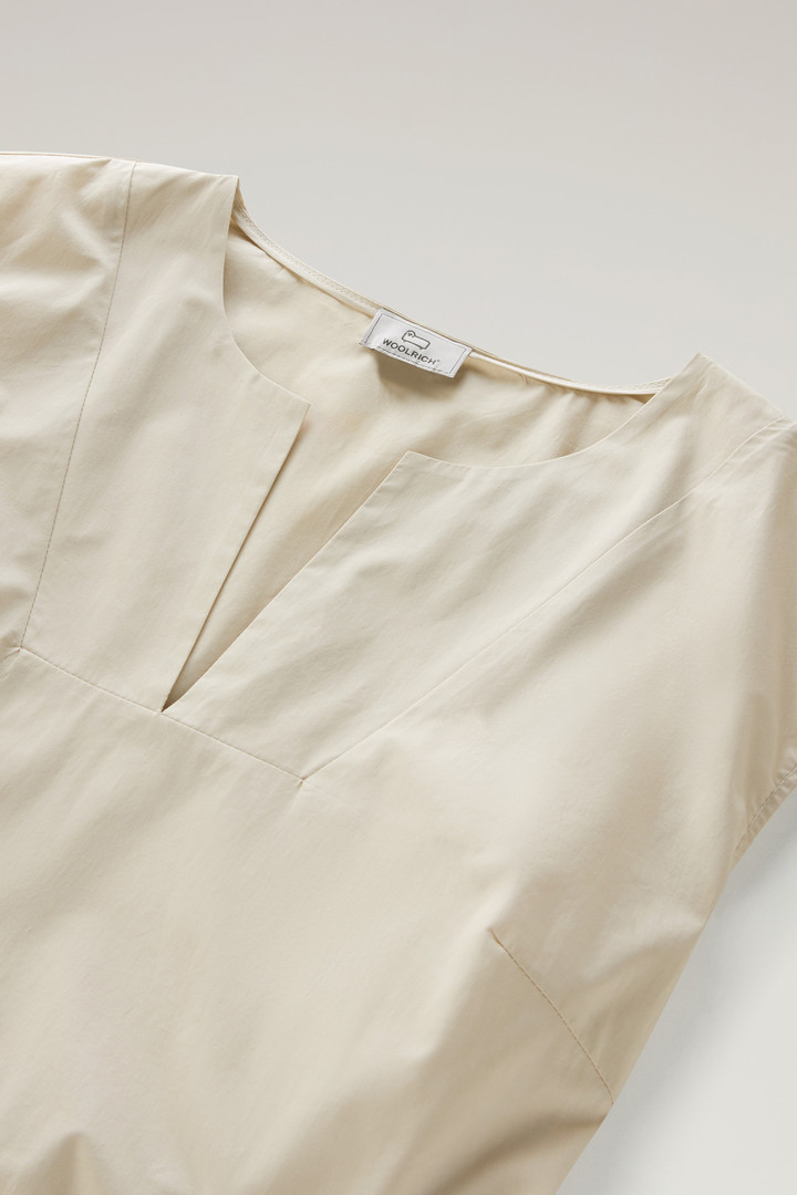 Short Dress in Pure Cotton Poplin Beige photo 6 | Woolrich