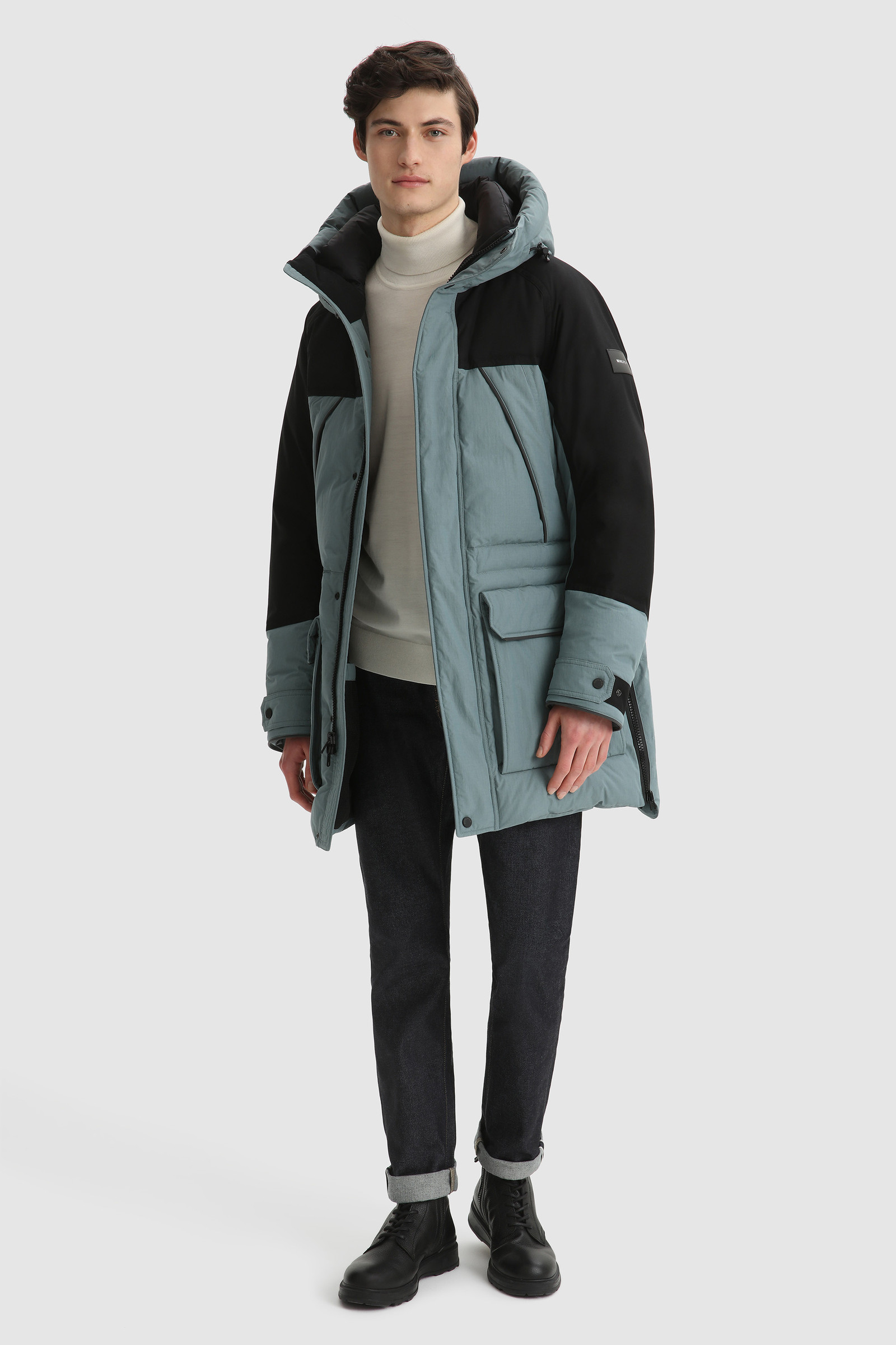 Teton Padded Parka in Ripstop Cotton Grey photo 2 | Woolrich