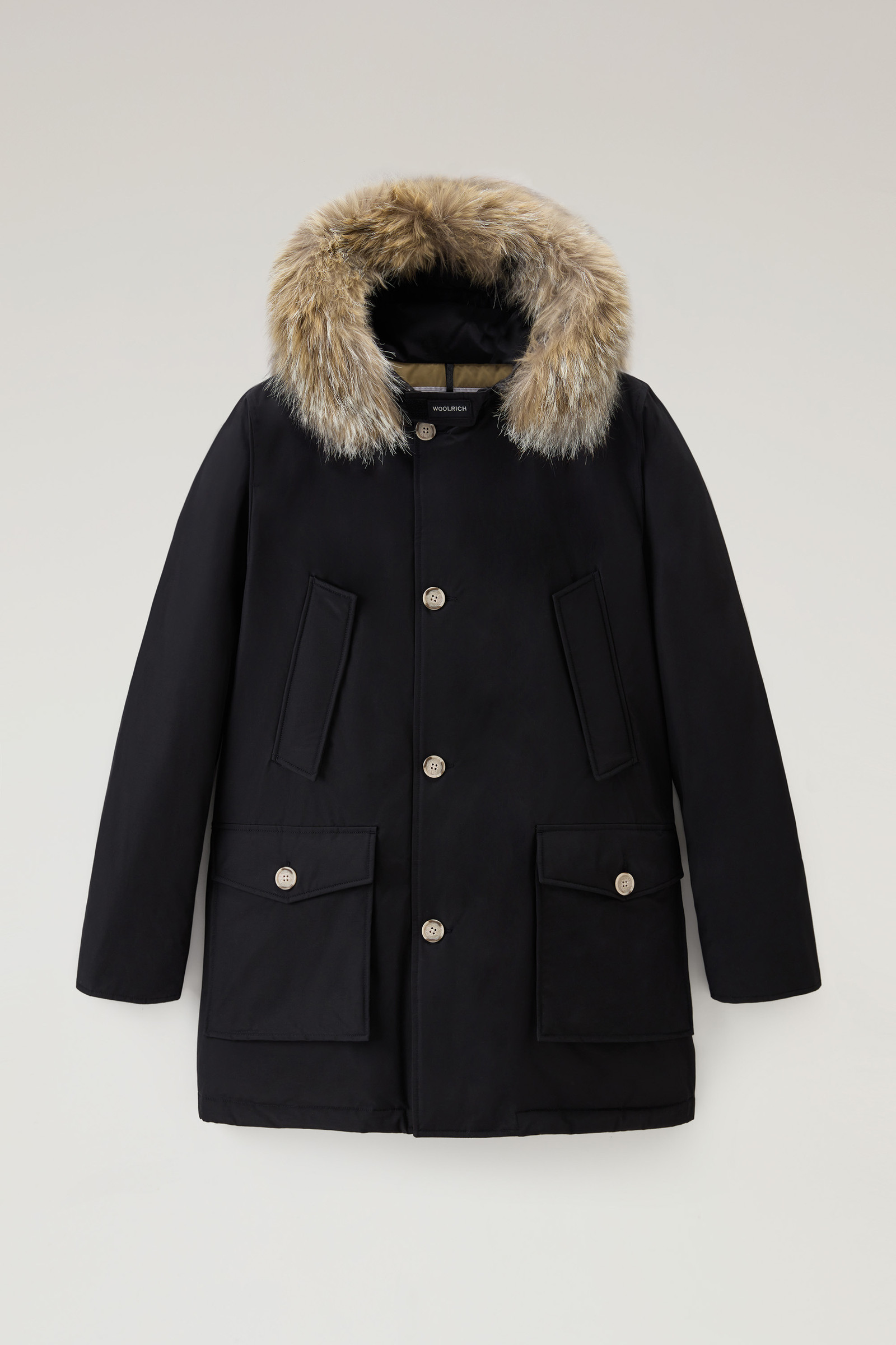 PARKA HOMME NOIR FOURRÉ EN FOURRURE DE LAPIN REX CAPUCHE AMOVIBLE , Le  manteau parka est un blouson au passé militaire. C