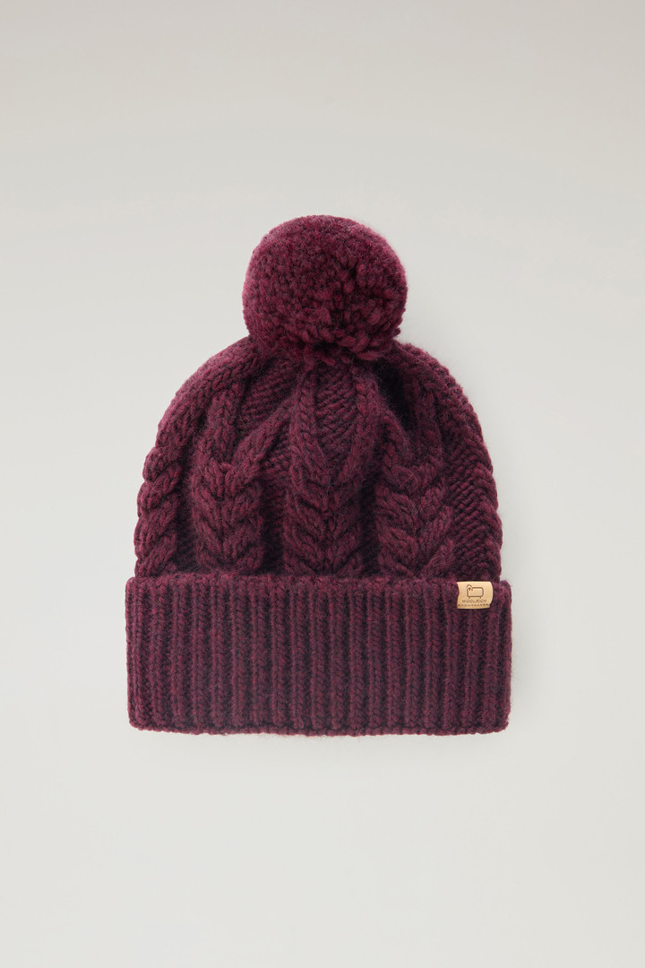 Women's Beanie in Wool and Alpaca Blend with Pom-Pom black | Woolrich US