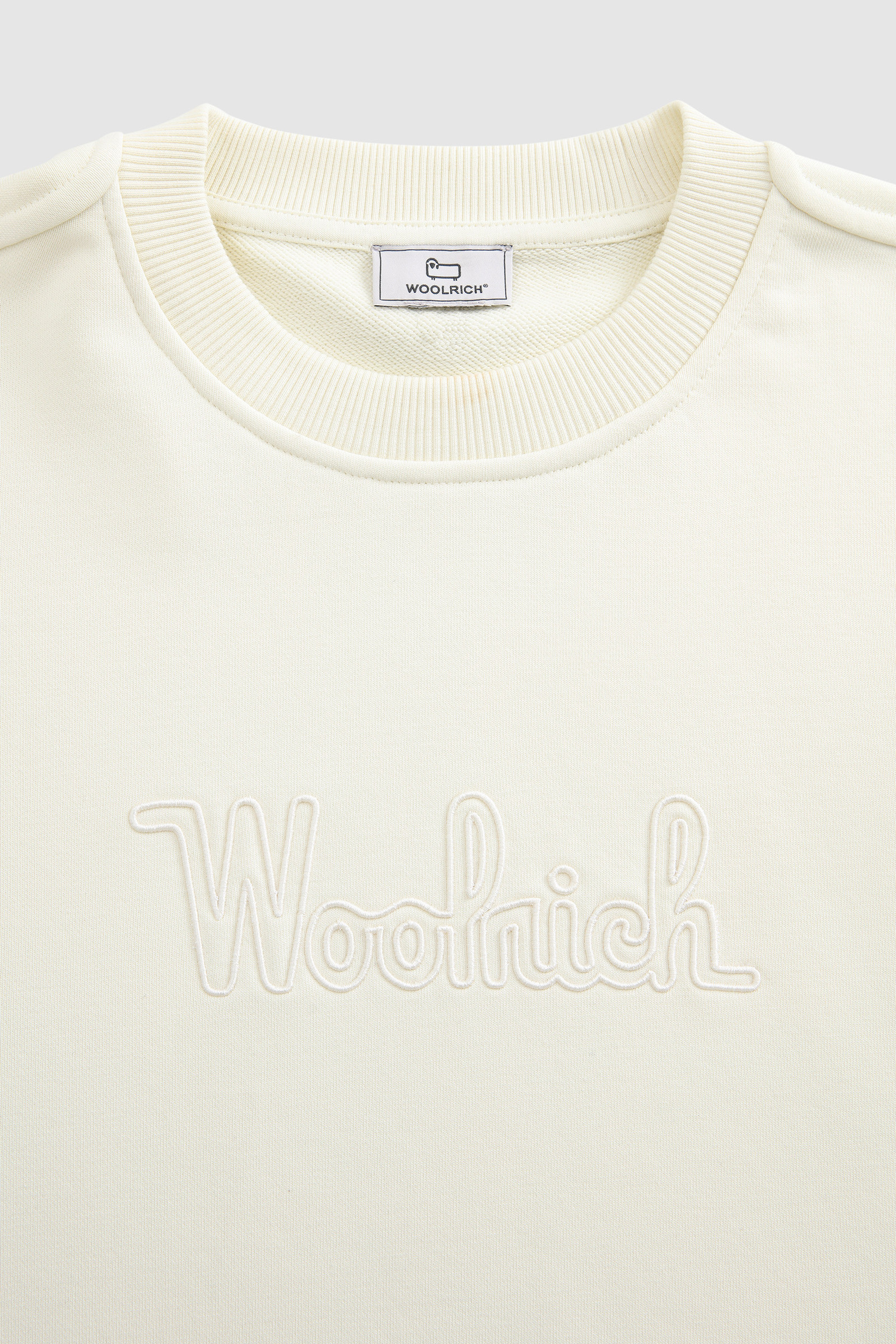 Felpa girocollo in cotone con logo vintage ricamato bianco photo 5 | Woolrich