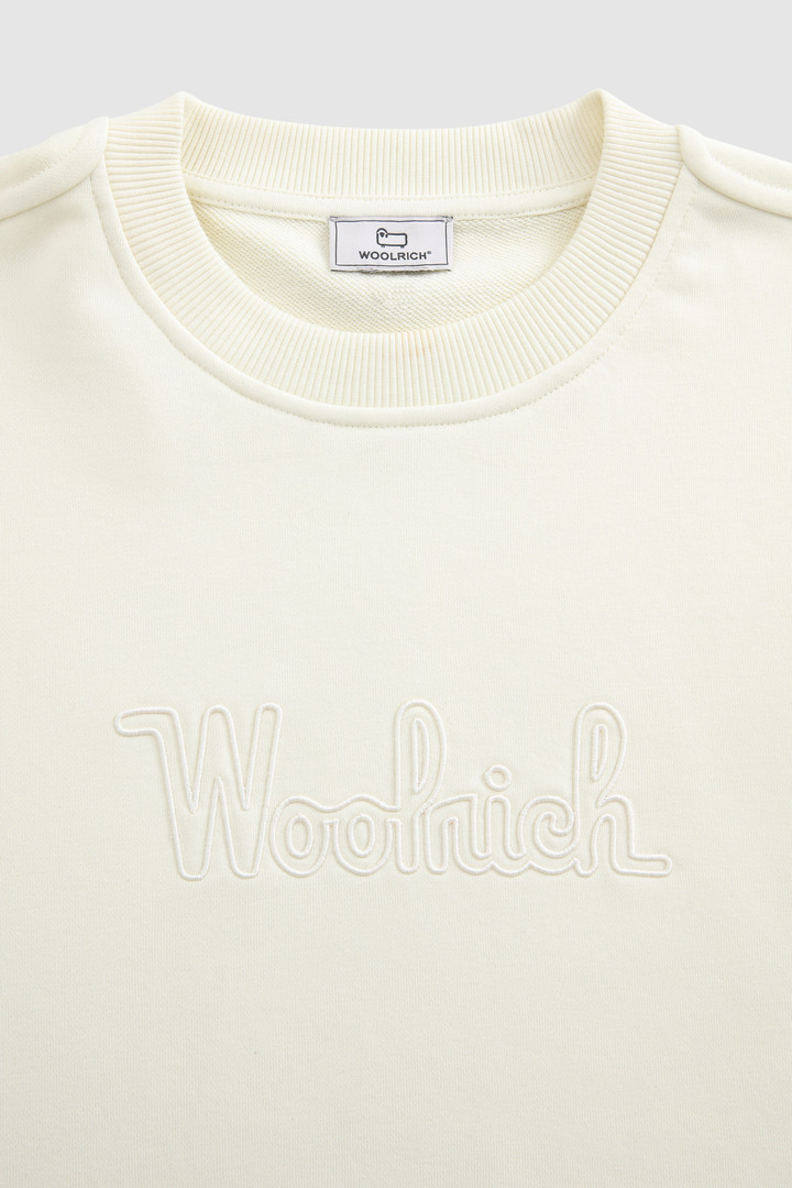 Felpa girocollo in cotone con logo vintage ricamato bianco photo 5 | Woolrich