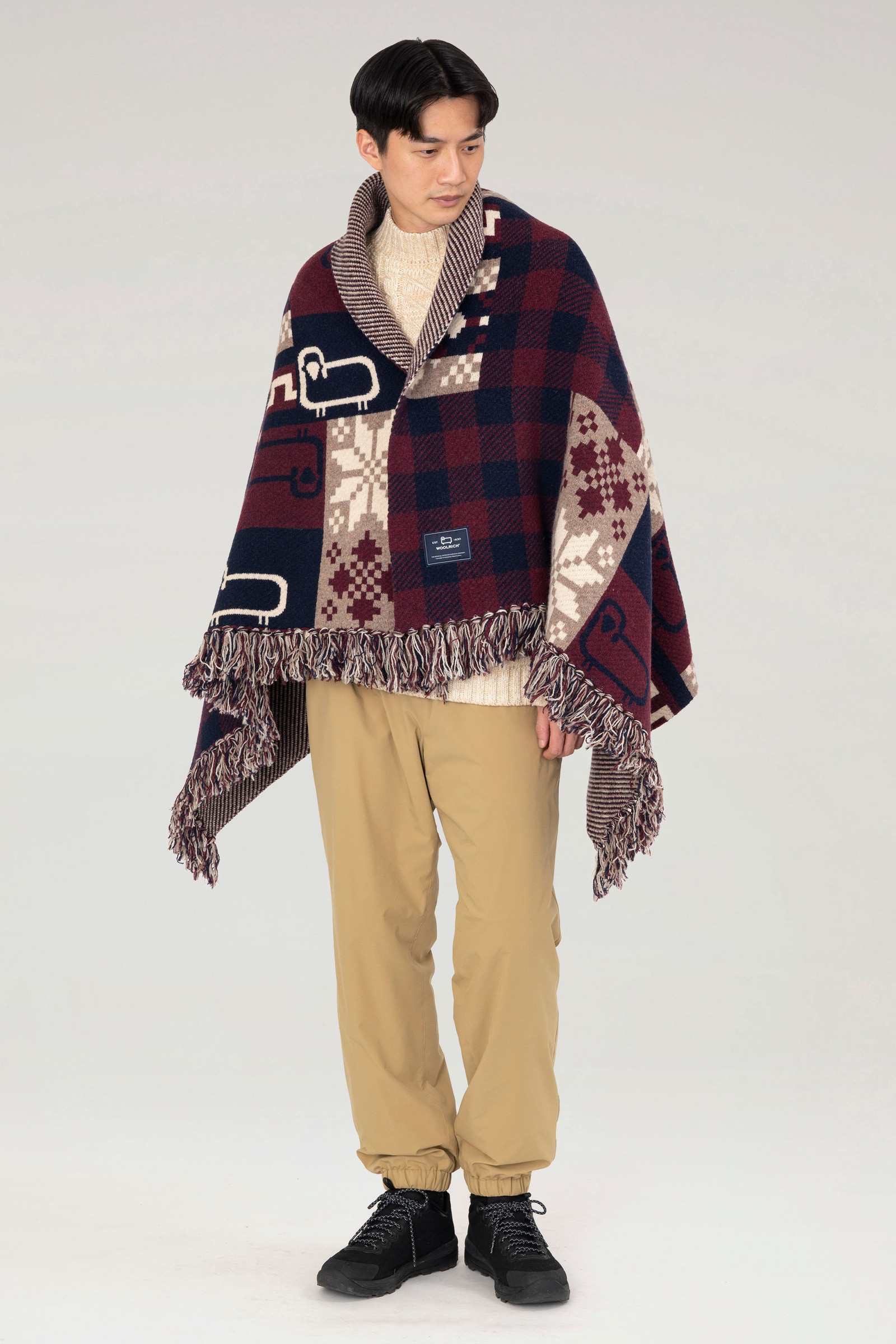 2-in-1 Patchwork Blanket Red photo 5 | Woolrich