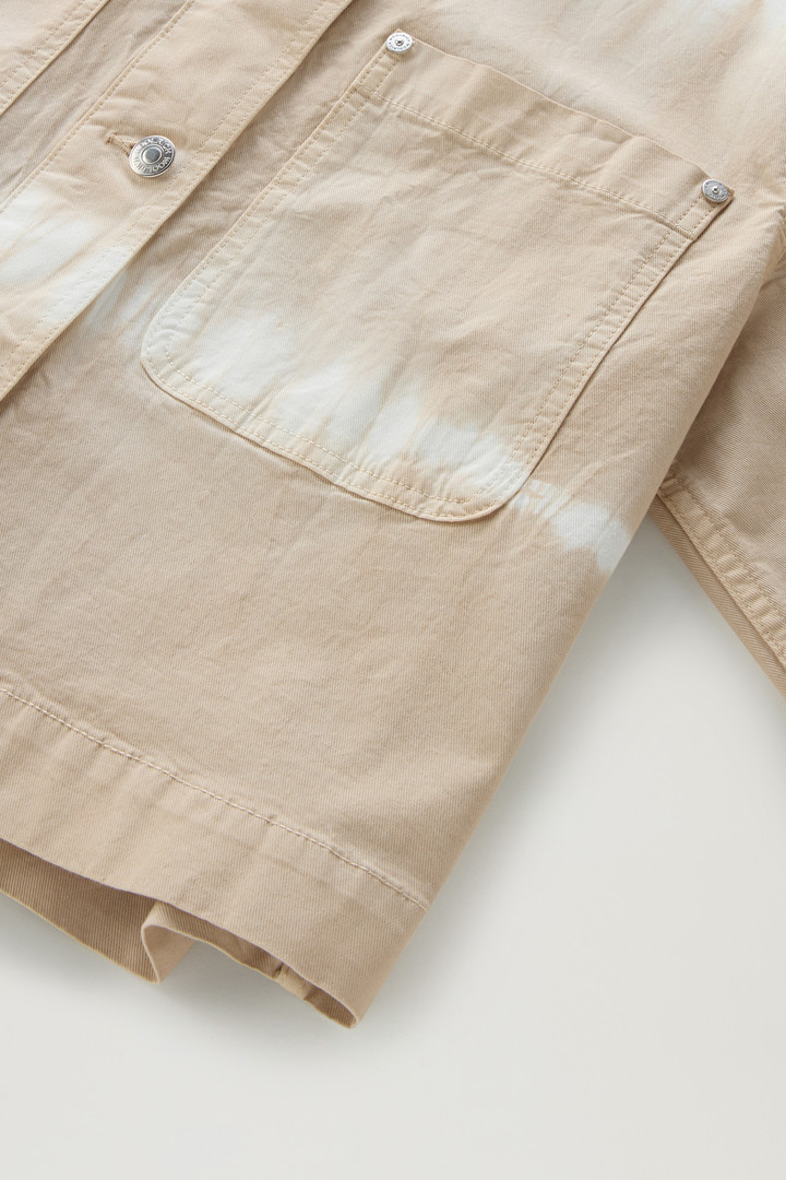 Giacca a camicia tie dye in twill di cotone elasticizzato Beige photo 7 | Woolrich