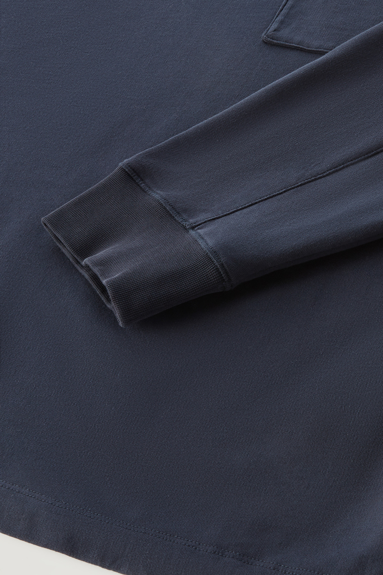 Crewneck in Pure Cotton Fleece with Zip Pocket Blue photo 9 | Woolrich