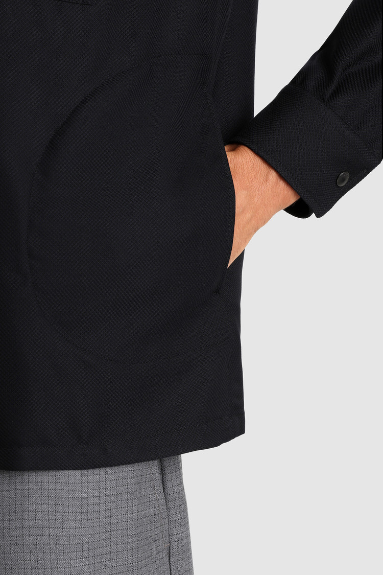 Merino cool wool textured Overshirt