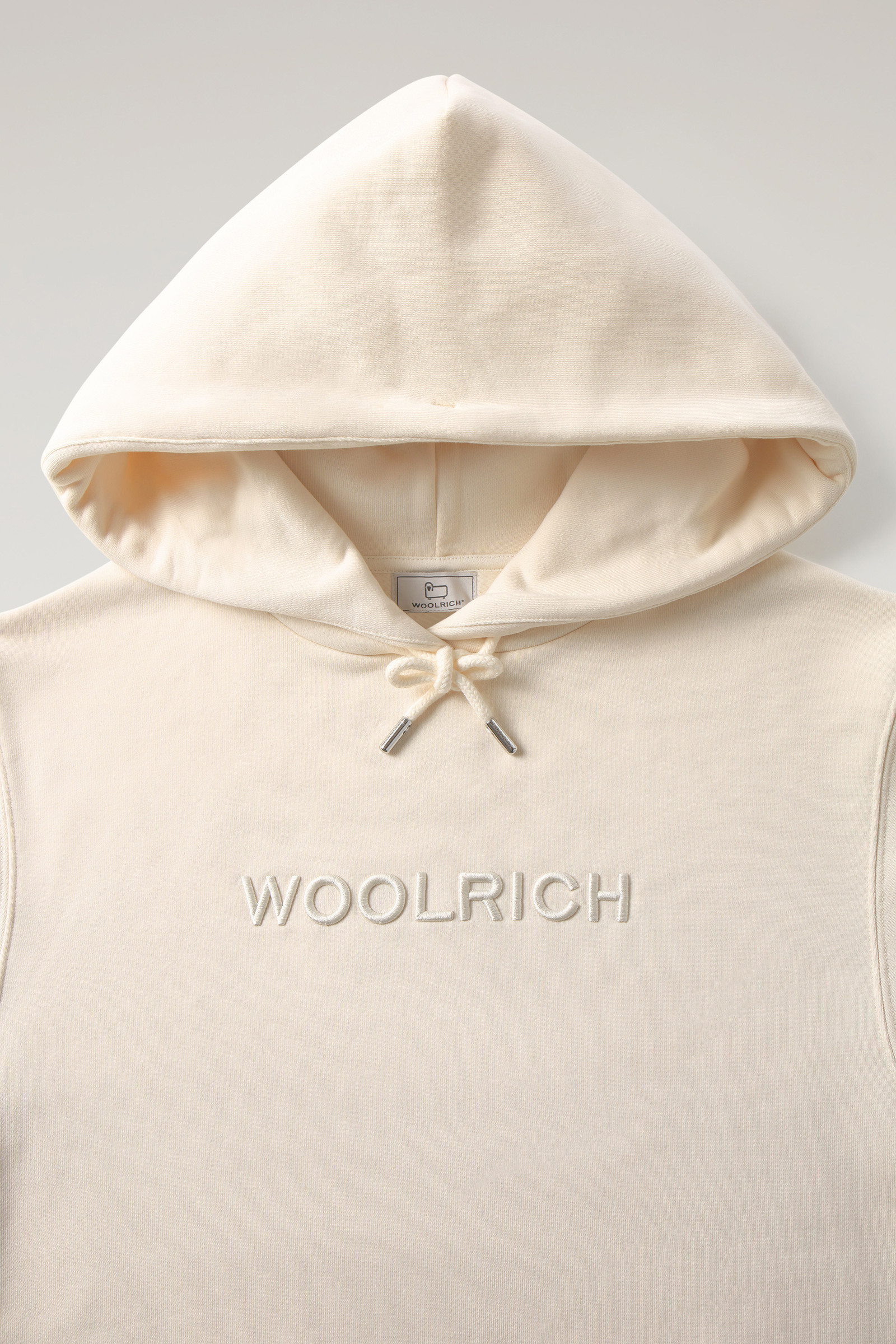 Lange jurk van katoenfleece met capuchon wit photo 6 | Woolrich
