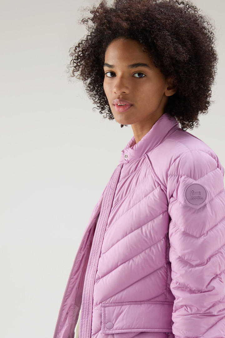 Short Padded Jacket with Chevron Quilting Pink photo 4 | Woolrich