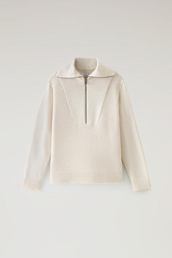 Half-Zip Sweater in Wool Blend White | Woolrich