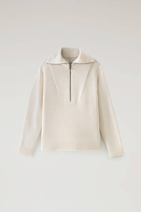 Half-Zip Sweater in Wool Blend White photo 2 | Woolrich