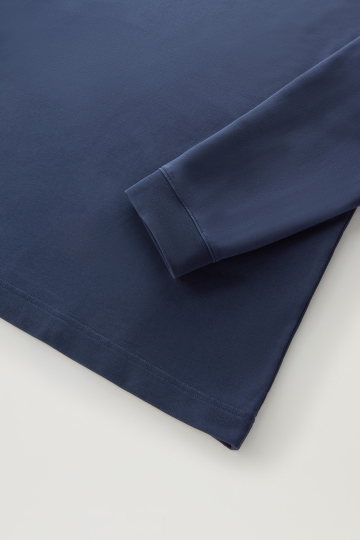Sweat-shirt à capuche en pur coton avec poche Bleu photo 8 | Woolrich
