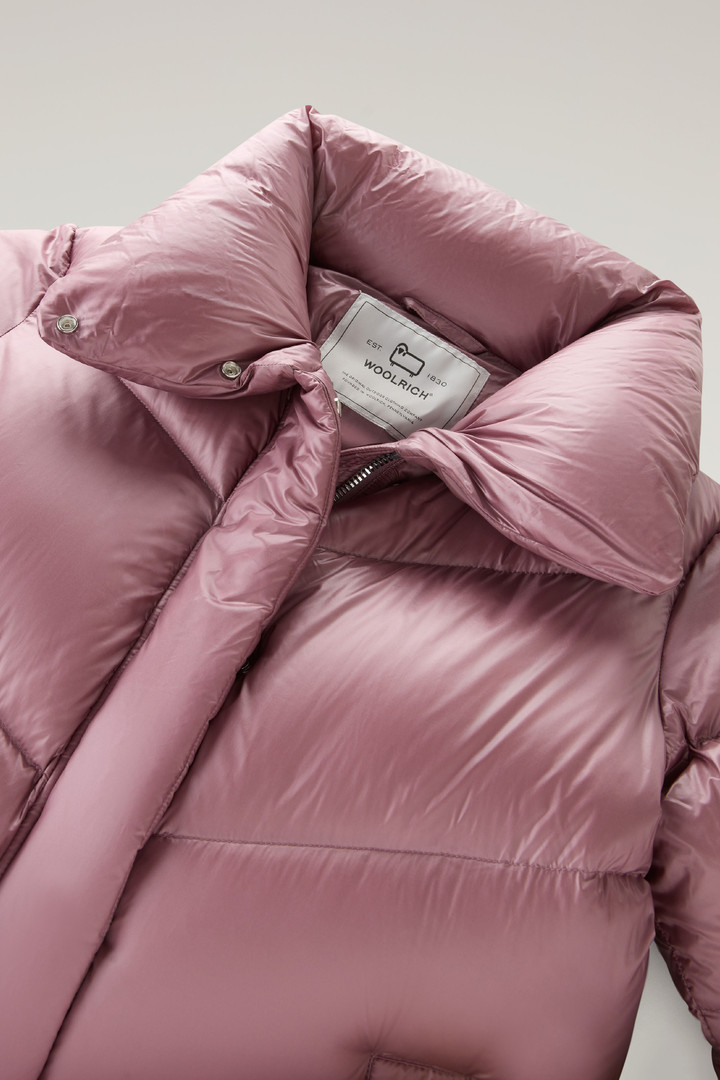 Aliquippa Down Jacket in Glossy Nylon Pink photo 2 | Woolrich