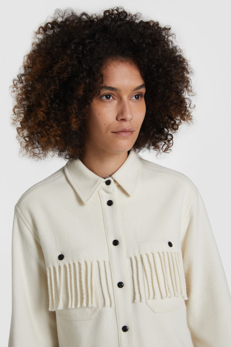Stag overshirt with fringes