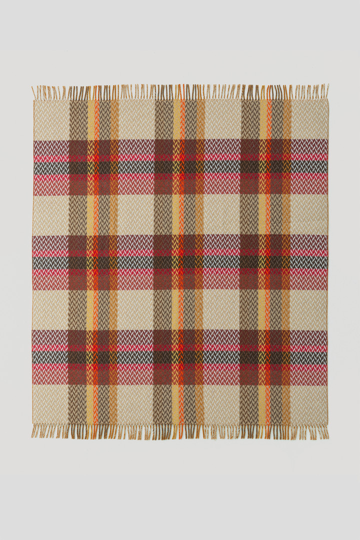 Jacquard Check Blanket in a Wool Blend Brown photo 2 | Woolrich