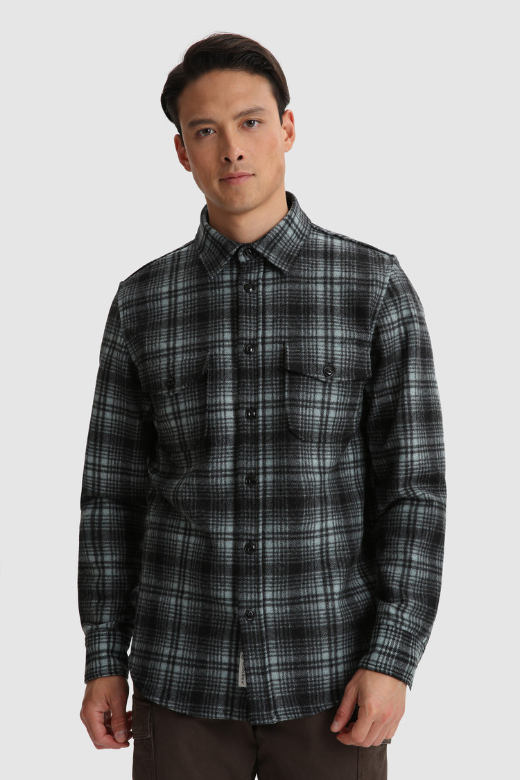 Alaskan Melton Shirt in recycled Italian wool