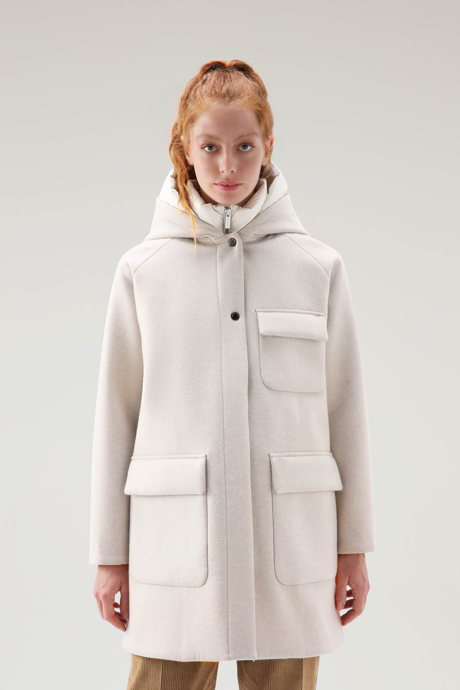 Manteco Wool Sideline 2-in-1 Coat White | Woolrich USA