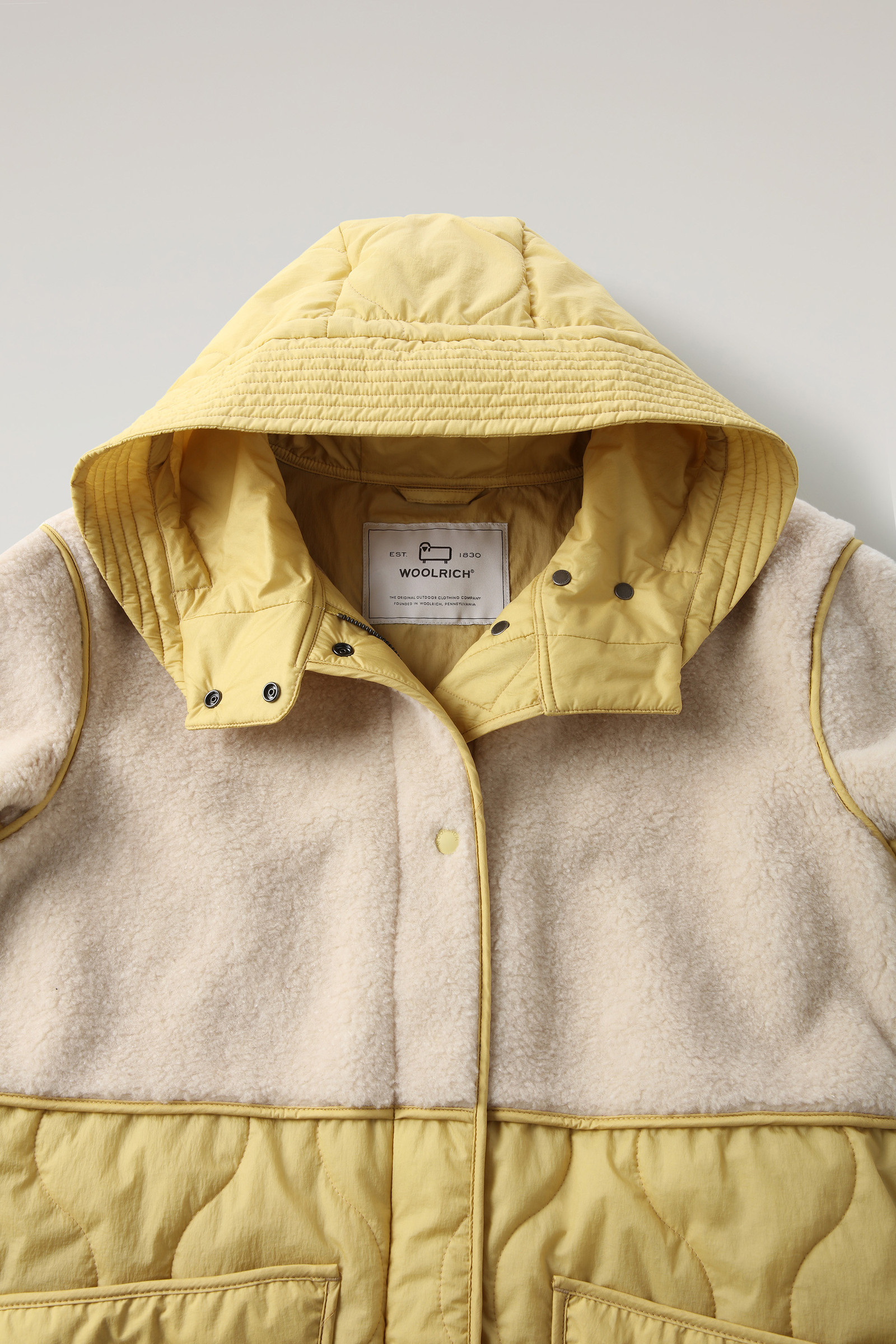 Women's Alba Parka in Crinkle Nylon and Sherpa Yellow | Woolrich USA