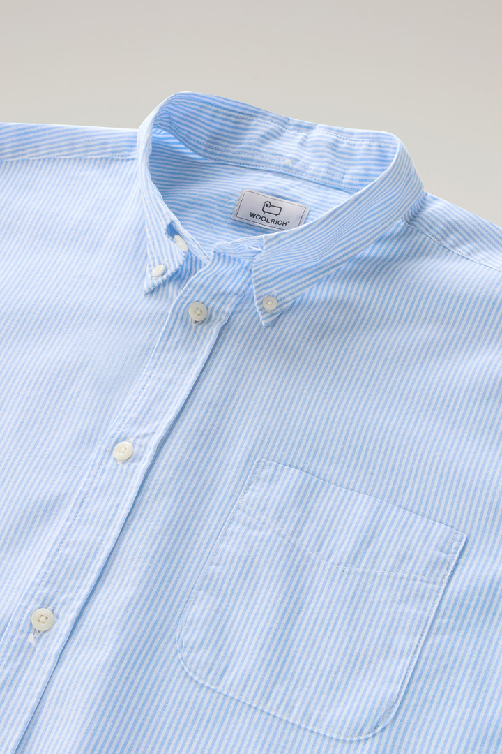 Gestreiftes Shirt aus Leinen-Baumwollmischung Blau photo 6 | Woolrich