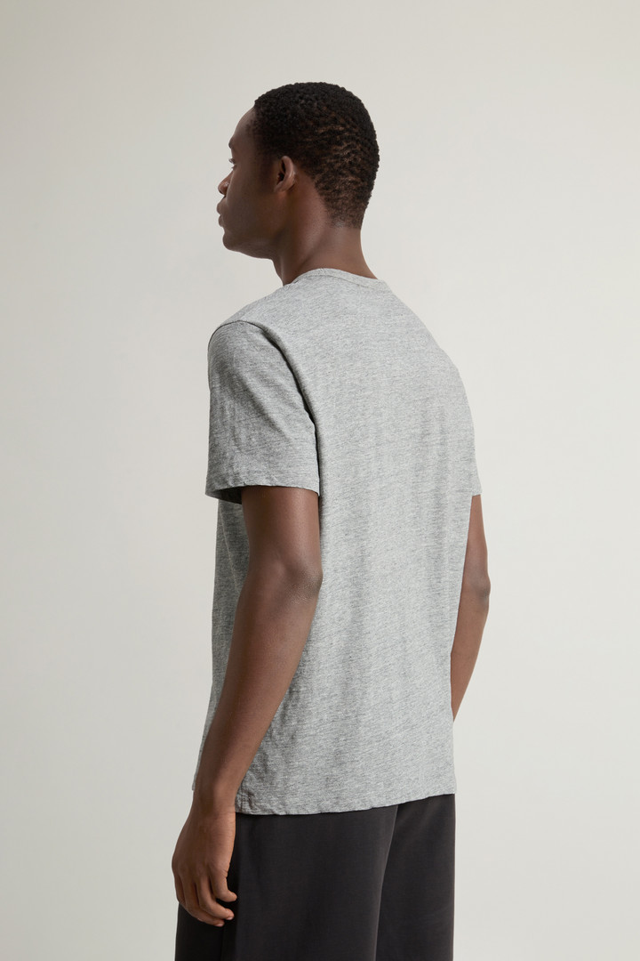 T-Shirt in Pure Cotton Mouliné Gray photo 3 | Woolrich