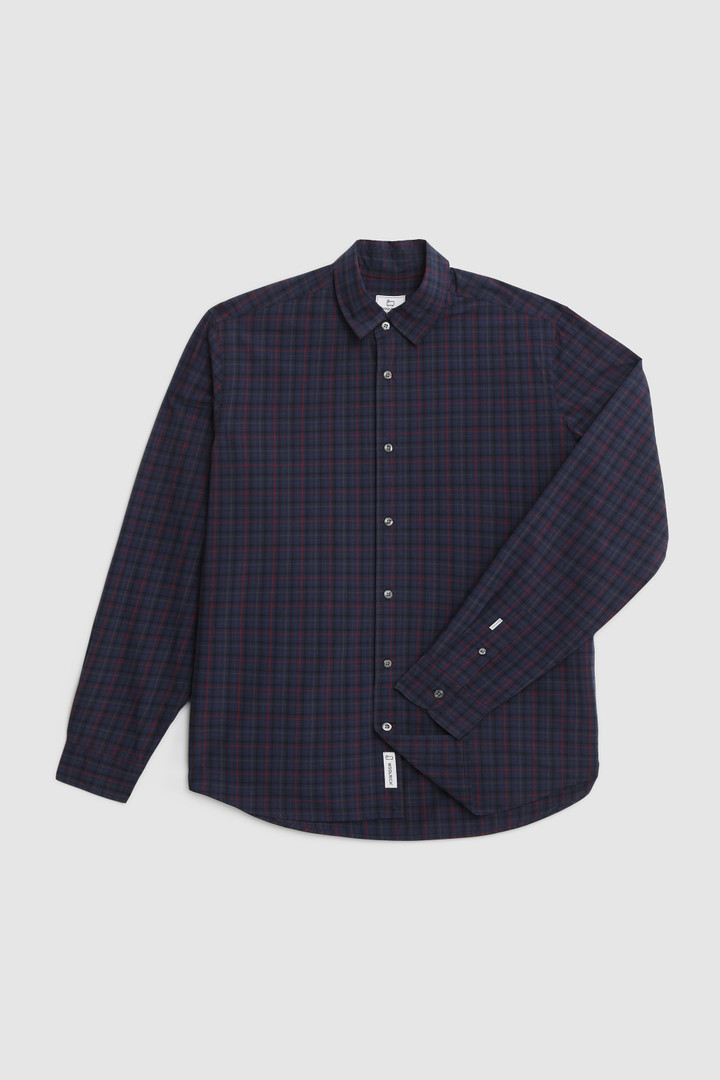 Chemise en popeline de coton en fil teinté