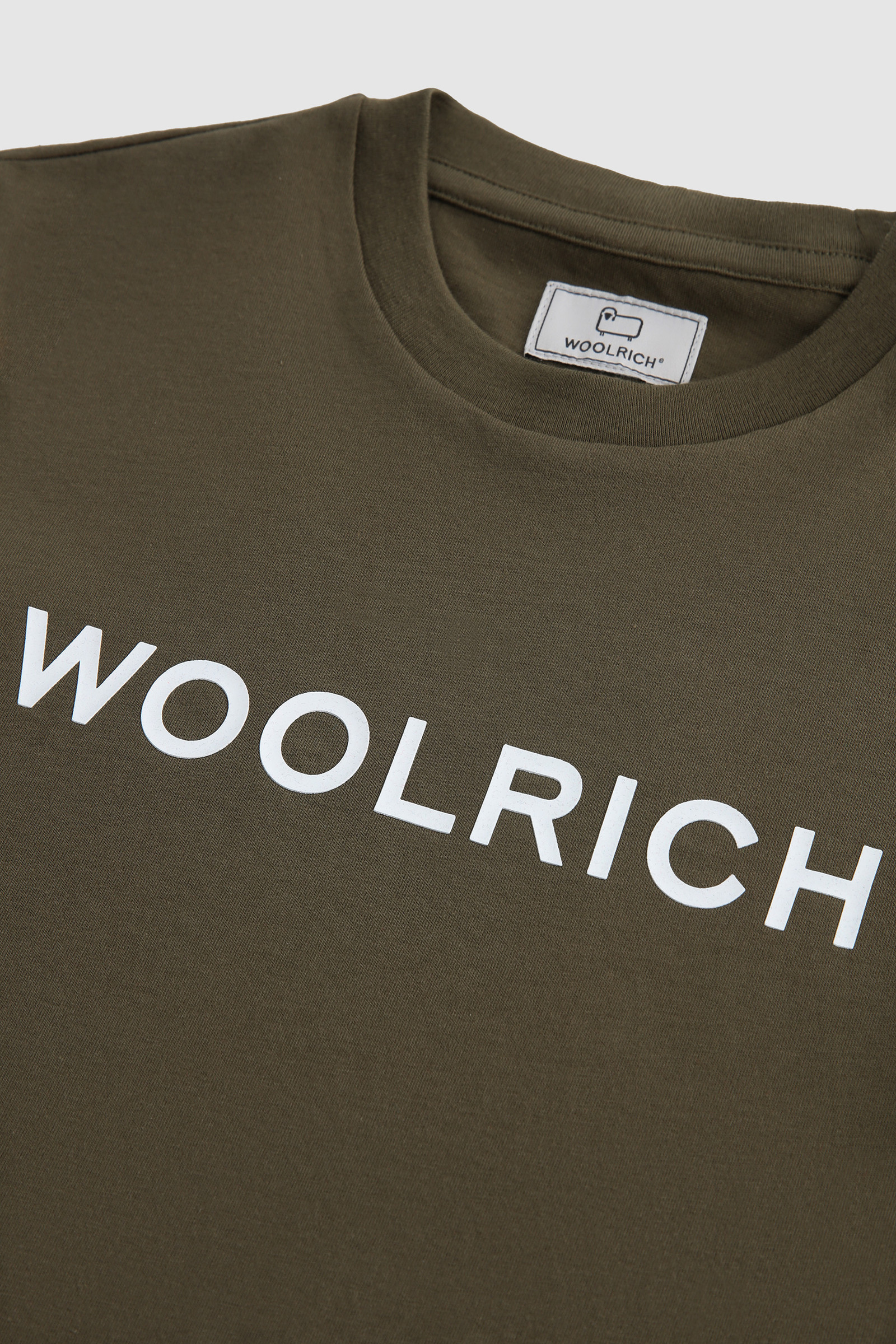 Camiseta de algodón orgánico con logo para niño verde photo 3 | Woolrich
