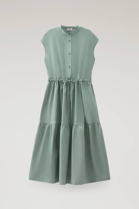 Poplin Dress in Pure Cotton with Ruffles Green photo 2 | Woolrich