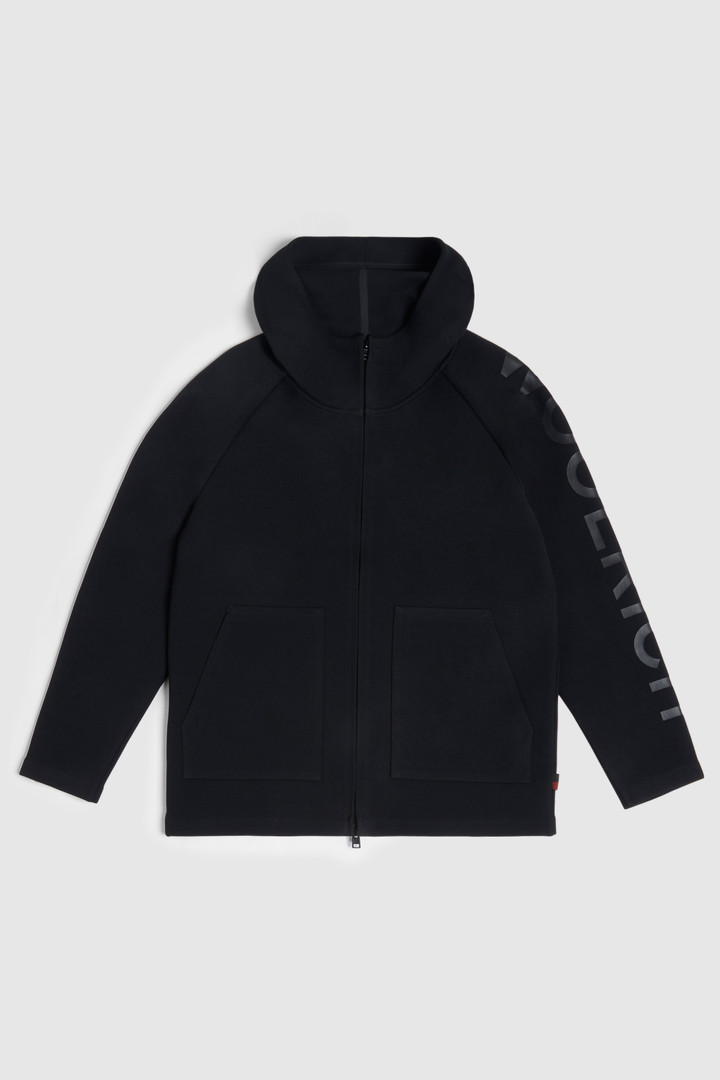 Bonded hoody met capuchon en ritssluiting