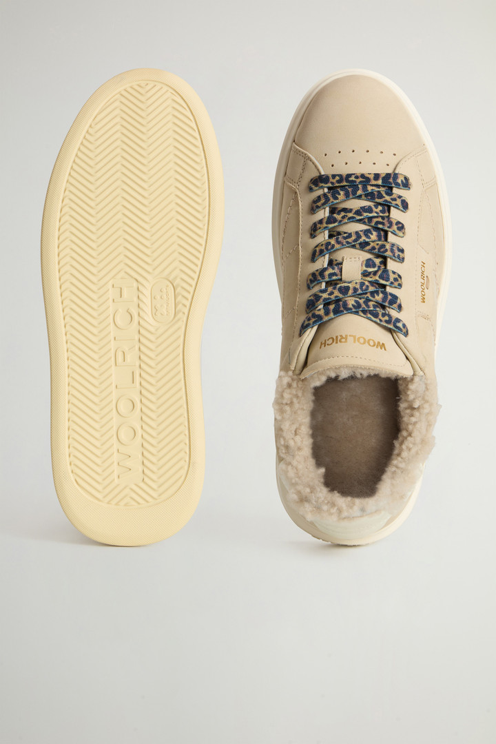 Arrow Sneakers in Leather with Shearling Lining Beige photo 4 | Woolrich
