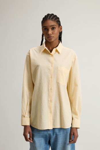 Seersucker-Shirt aus Baumwolle Gelb | Woolrich